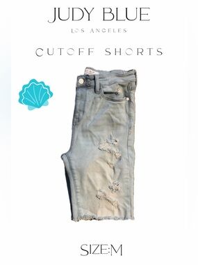 Judy Blue Light Blue Distressed Bermuda Shorts